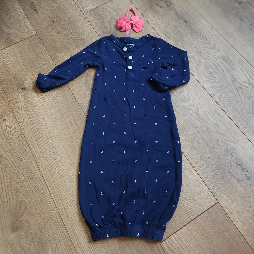 3m Carter's Girls Anchor Sleep Gown